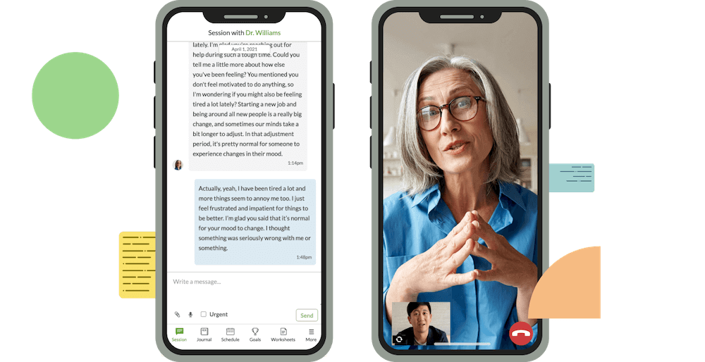speaking to patient through telehealth session OT$